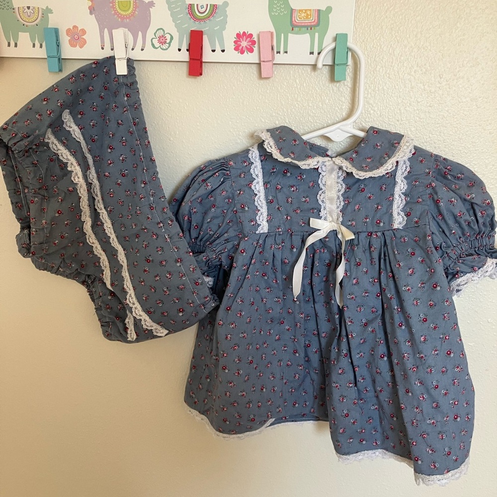 Hand sewn prairie baby dress